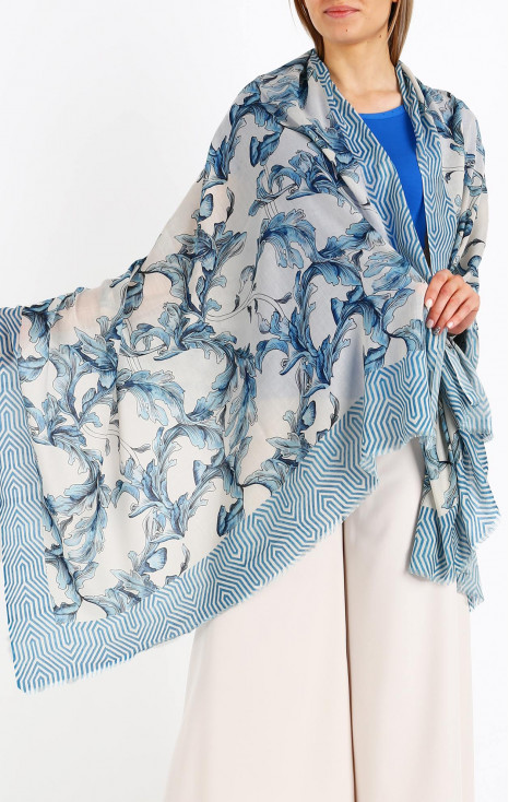 Cotton Blue Waves Scarf