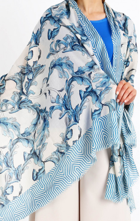 Cotton Blue Waves Scarf [1]