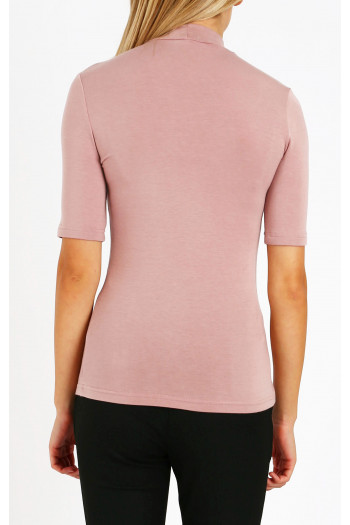 High Neck Top with Swarovski crystals in Pink [1]