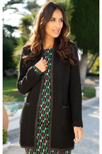 Wool Blend Soft Cardigan in Black