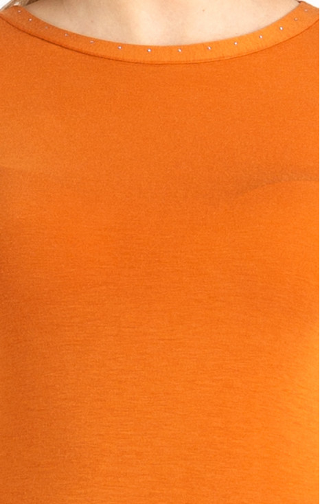 Jersey Top with Swarovski Crystals in Orange