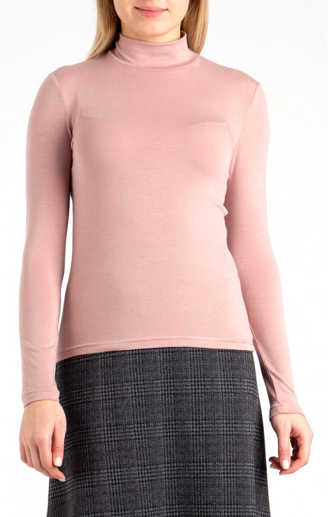 High Neck Jersey Top In Pink