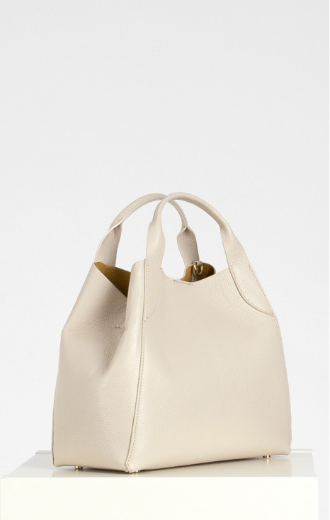 Handmade genuine leather bag in Cloud Cream color [1]