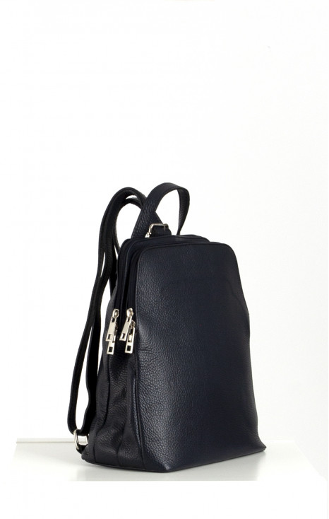 Genuine Leather Multiway Backpack In Black