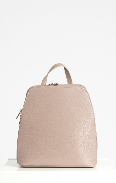 Genuine Leather Multiway Backpack In Misty Rose