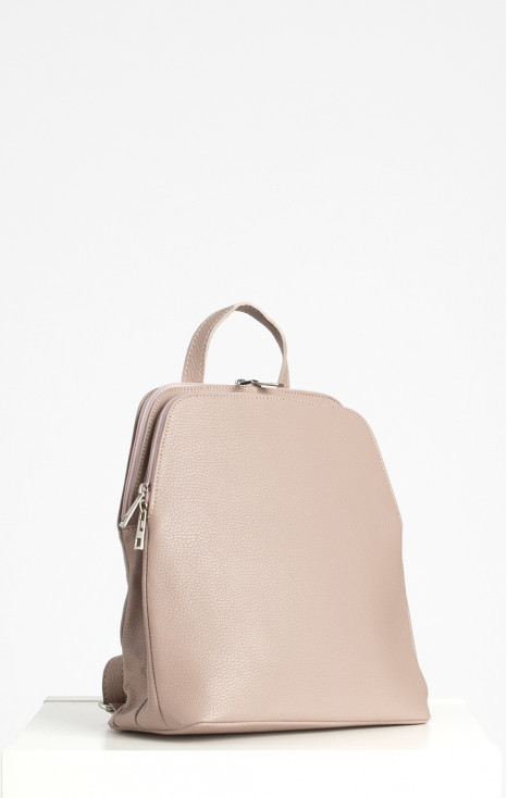 Genuine Leather Multiway Backpack In Misty Rose