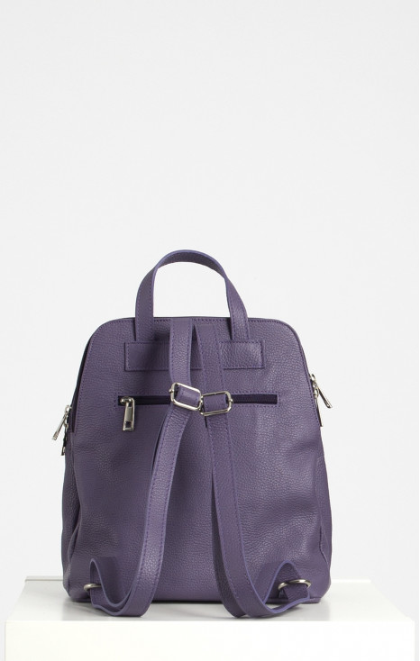 Genuine Leather Multiway Backpack In Mulled Grape