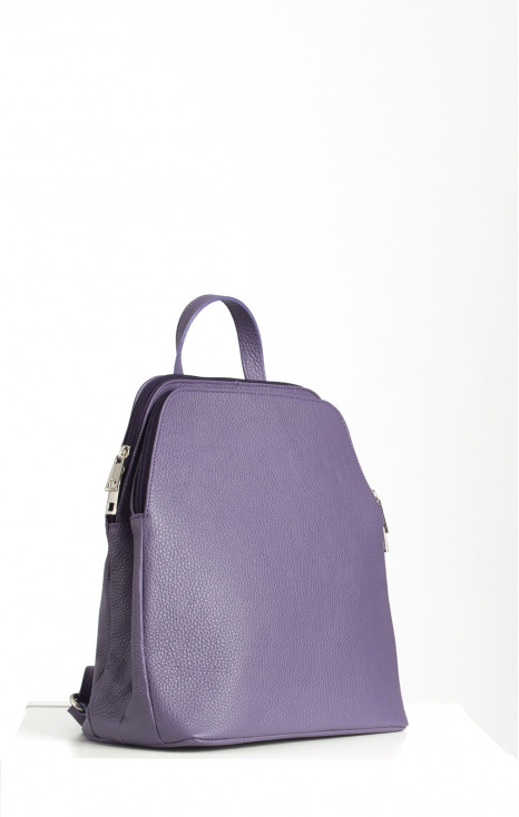 Genuine Leather Multiway Backpack In Mulled Grape