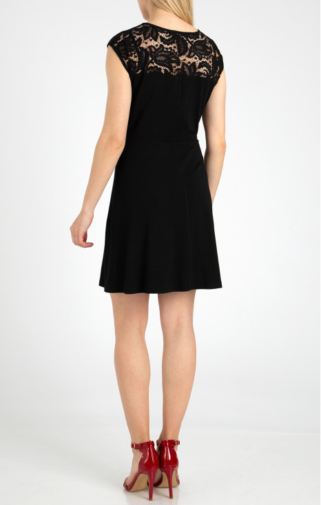 Jersey Dress with Lace Detail