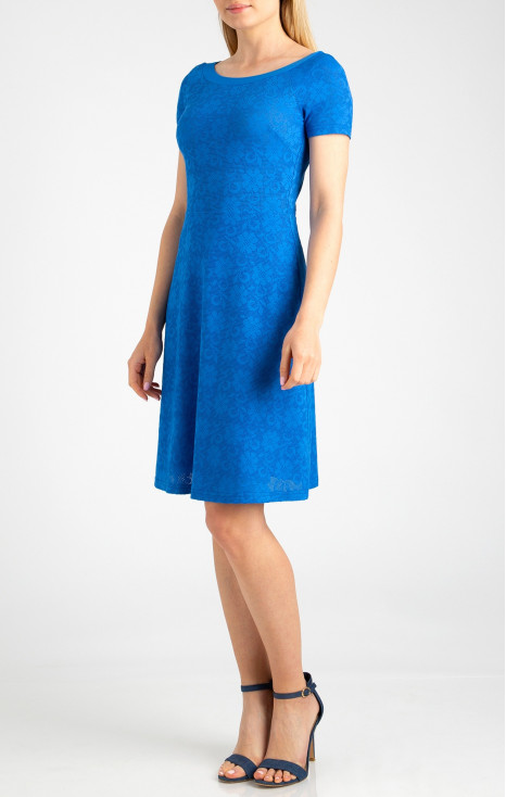 Jersey Lace Dress in Blue