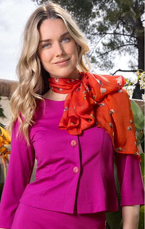 Lightweight scarf in Mandarin Red