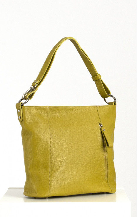 Medium Leather Bag in Yellow