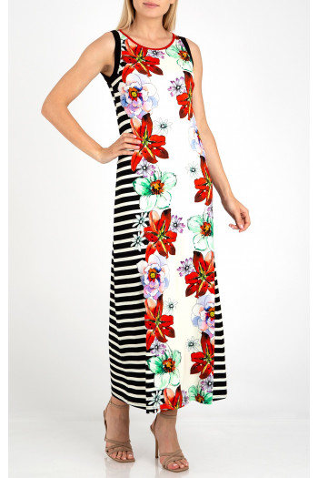 Summer loose silhouette dress in floral prints