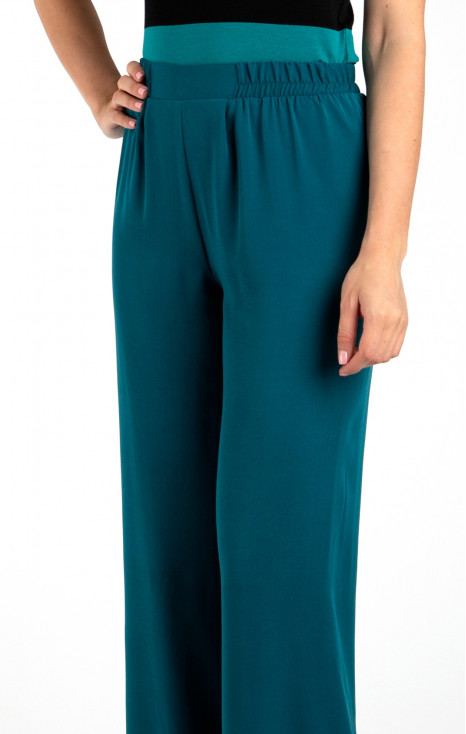 Wide Leg Trousers in Teal