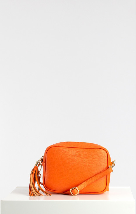 Crossbody Bag with Tassel in Orange