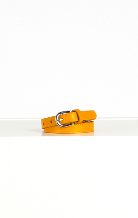 Genuine leather belt in Cadmium yellow color