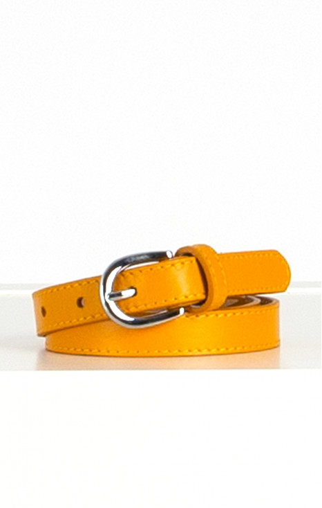 Genuine leather belt in Cadmium yellow color [1]