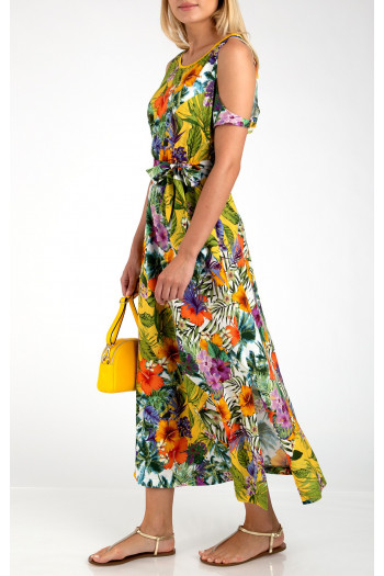 Off Shoulder Maxi Dress in Yellow