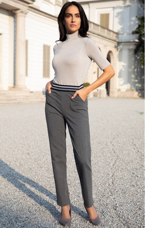 Slim Fit Jersey Trousers in Dark Grey