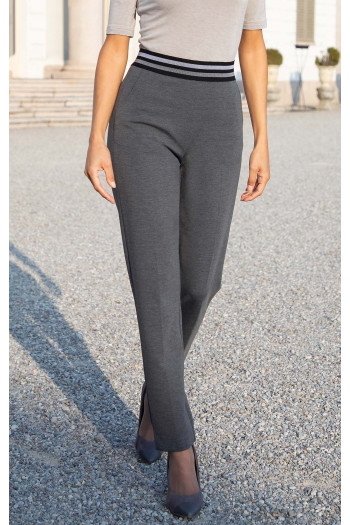 Slim Fit Jersey Trousers in Dark Grey