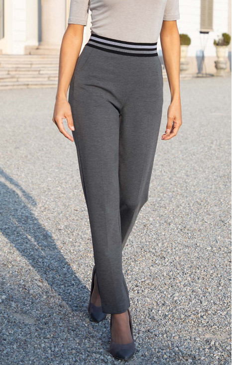 Slim Fit Jersey Trousers in Dark Grey