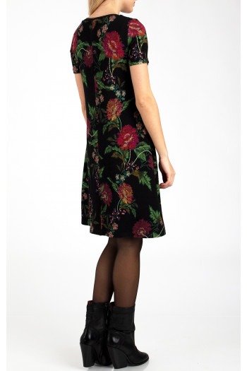A Line Red Floral Jersey Dress [1]