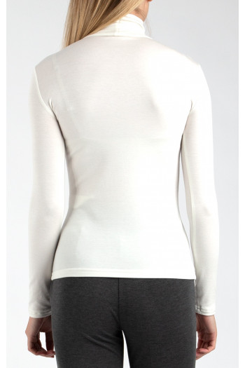 Polo Neck Top in  White [1]