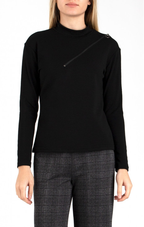 Loose silhouette sweater in wool-cotton jersey