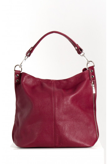 Genuine leather bag in Wine red color