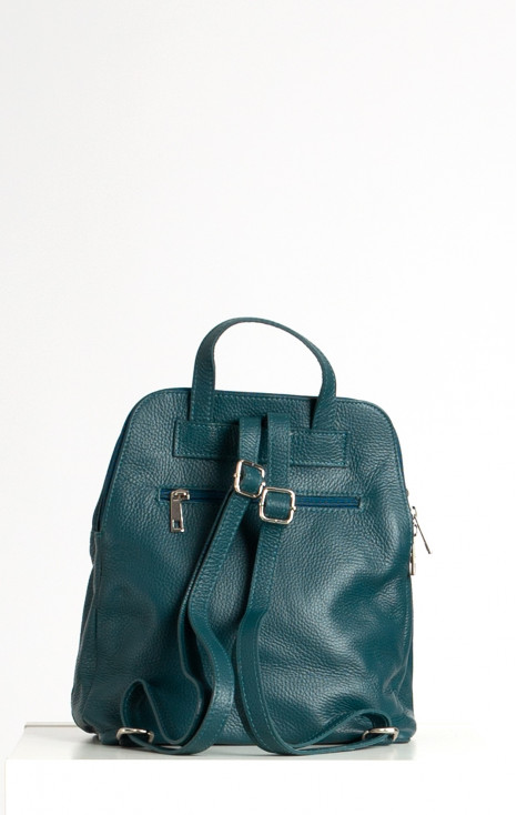 Genuine Leather Multiway Backpack in Deep Teal