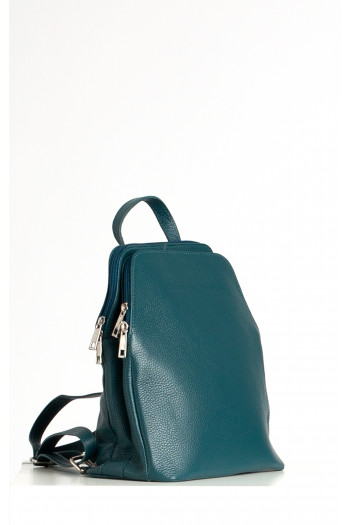 Genuine Leather Multiway Backpack in Deep Teal [1]