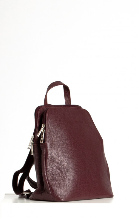 Genuine Leather Multiway Backpack in Dark Wine