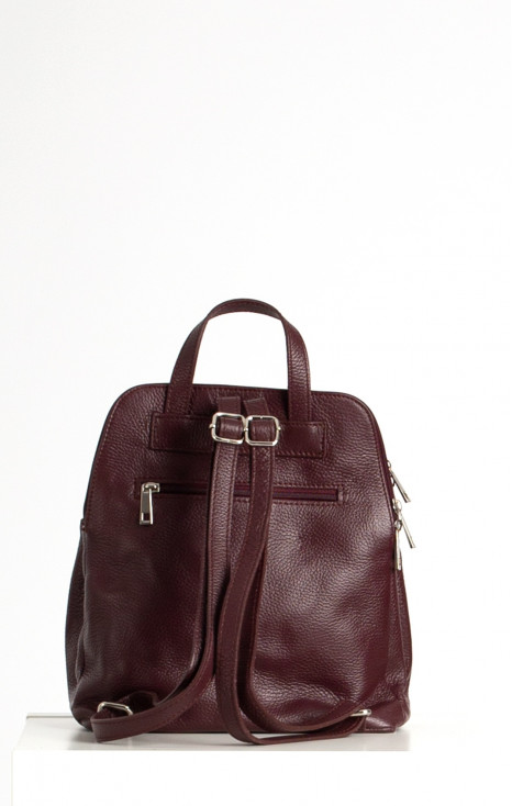 Genuine Leather Multiway Backpack in Dark Wine