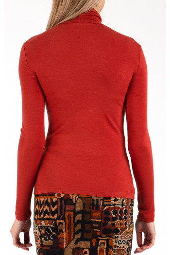 Polo Neck Top in Red [1]