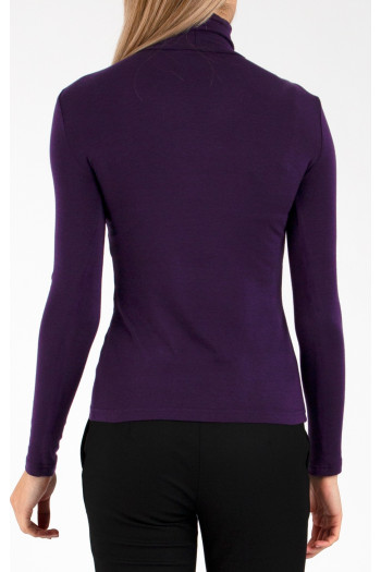 Polo Neck Top in Purple [1]