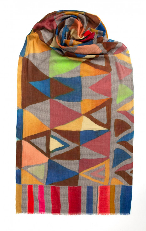 Wool and Silk Geo Scarf