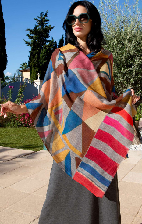 Wool and Silk Geo Scarf