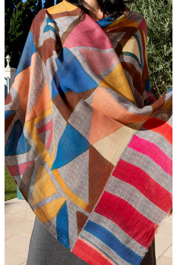 Wool and Silk Geo Scarf [1]