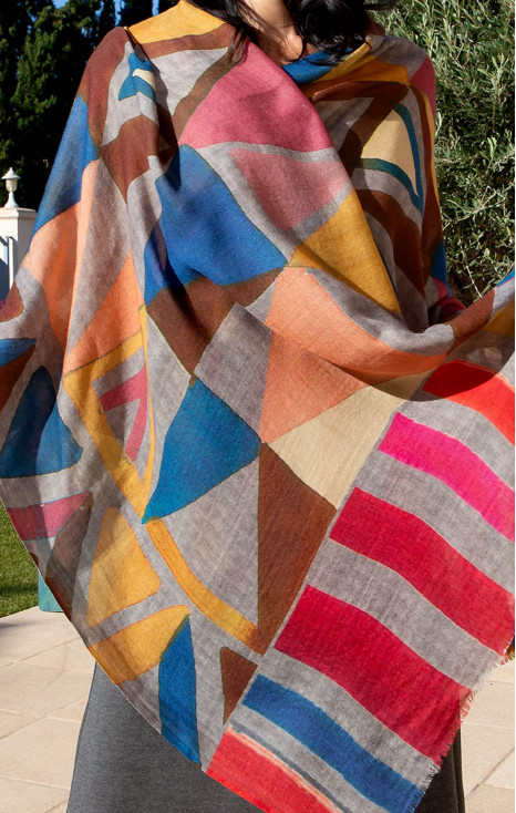 Wool and Silk Geo Scarf [1]