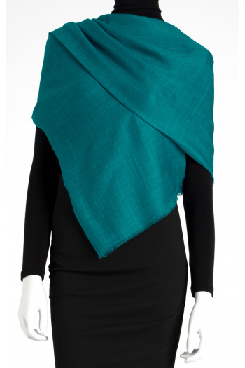 Wool and Silk Scarf in Teal