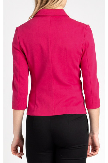 Blazer with Pockets and 3/4 sleeves In Fuchsia [1]