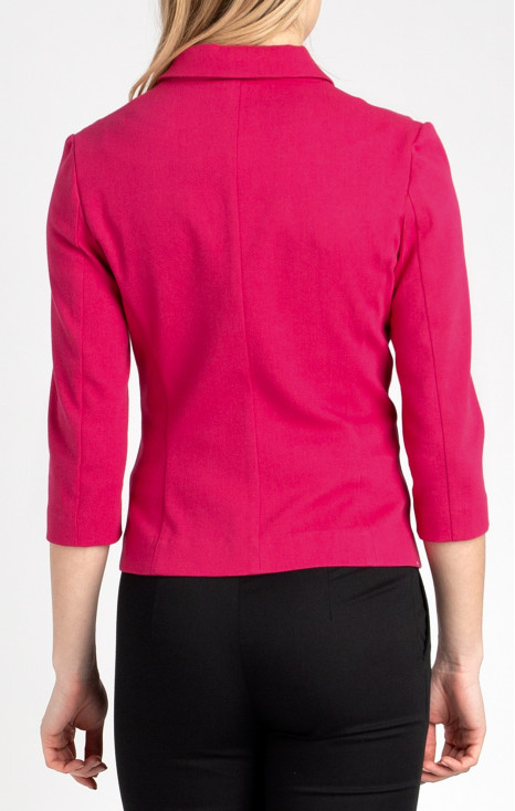Blazer with Pockets and 3/4 sleeves In Fuchsia [1]