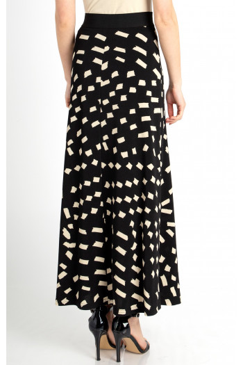 Maxi Skirt with Print in Black [1]