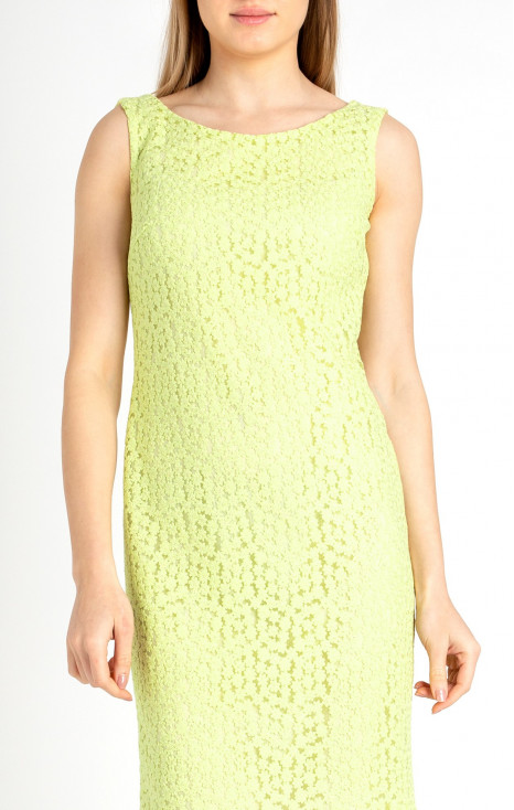 Midi Lace Dress in Lime