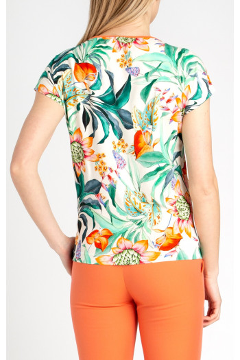 Jersey T-shirt with Tropical Print [1]