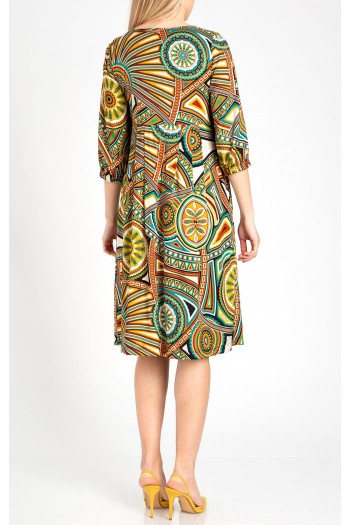 Viscose Midi Dress in Abstract Print [1]