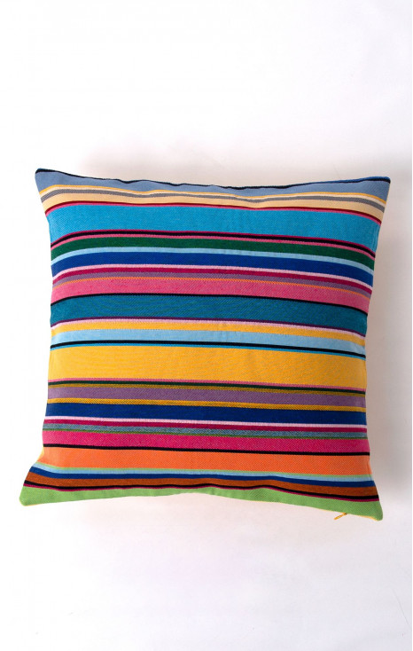 High quality cushion cover with colorful stripes