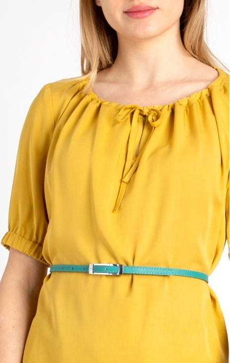 Viscose Blouse with Puff Sleeves in Yellow