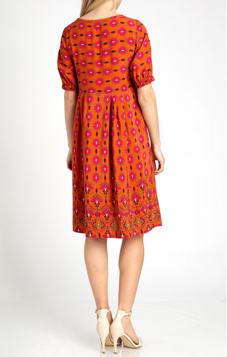 Cotton Dress with an Abstract Print