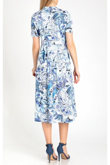 A line Buttoned Floral Midi Dress [1]